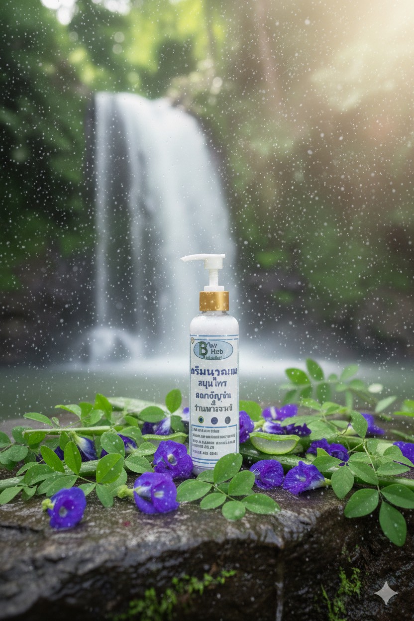 ครีมนวดผมสมุนไพรดอกอัญชัน&ว่านหางจระเข้