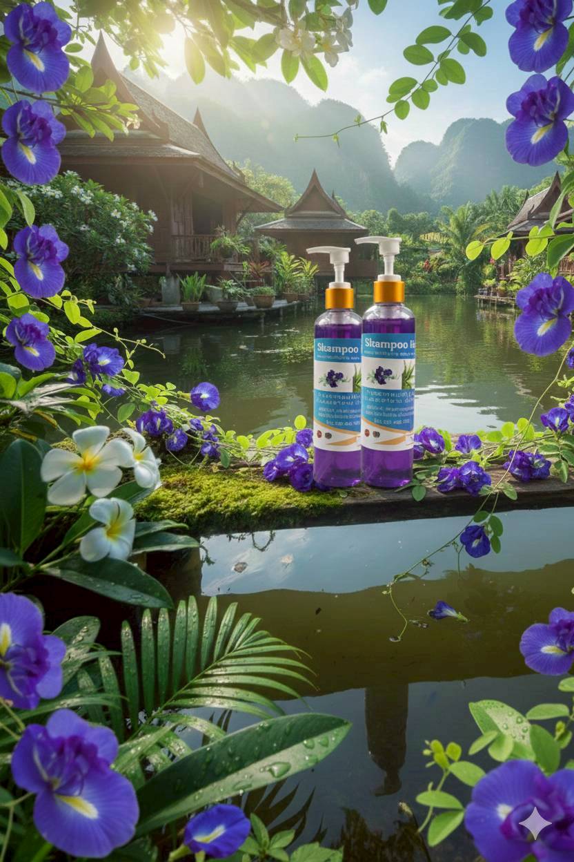 แชมพูดอกอัญชันและว่านหางจระเข้